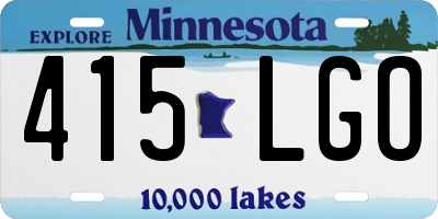 MN license plate 415LGO