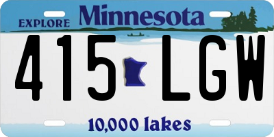 MN license plate 415LGW