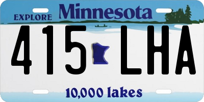 MN license plate 415LHA