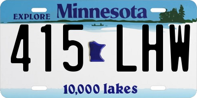 MN license plate 415LHW