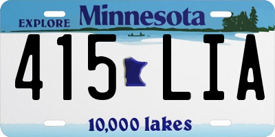 MN license plate 415LIA