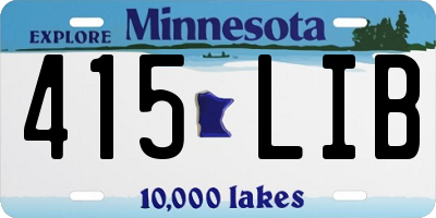 MN license plate 415LIB