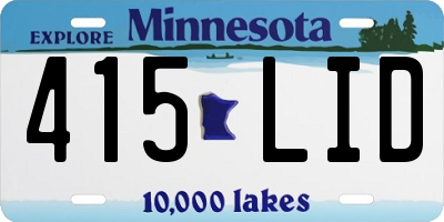 MN license plate 415LID