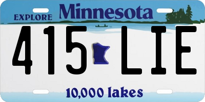 MN license plate 415LIE