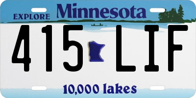 MN license plate 415LIF