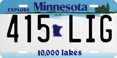 MN license plate 415LIG