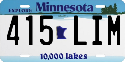 MN license plate 415LIM