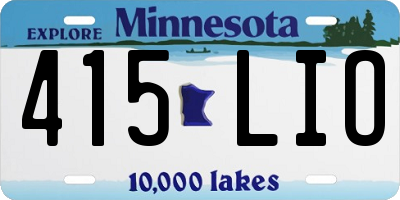 MN license plate 415LIO