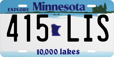 MN license plate 415LIS