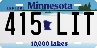 MN license plate 415LIT
