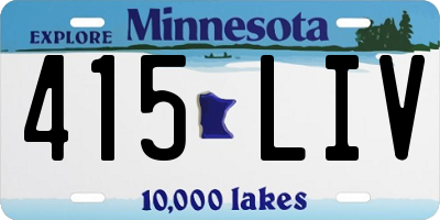 MN license plate 415LIV