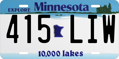 MN license plate 415LIW