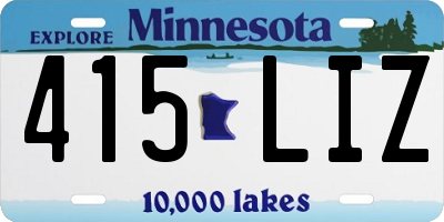 MN license plate 415LIZ