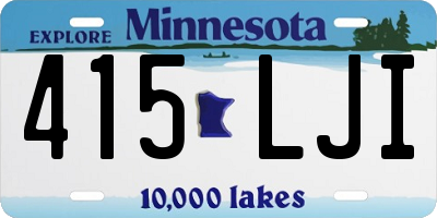 MN license plate 415LJI