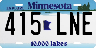MN license plate 415LNE
