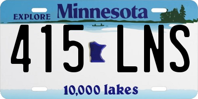 MN license plate 415LNS