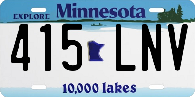 MN license plate 415LNV