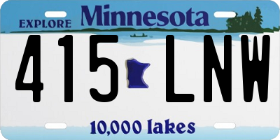 MN license plate 415LNW