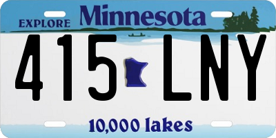 MN license plate 415LNY