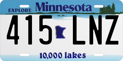 MN license plate 415LNZ