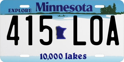 MN license plate 415LOA