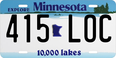 MN license plate 415LOC