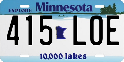 MN license plate 415LOE
