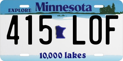 MN license plate 415LOF