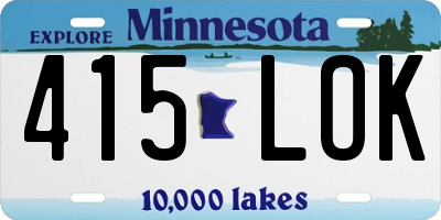 MN license plate 415LOK