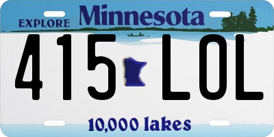 MN license plate 415LOL