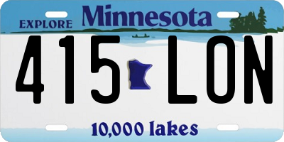 MN license plate 415LON