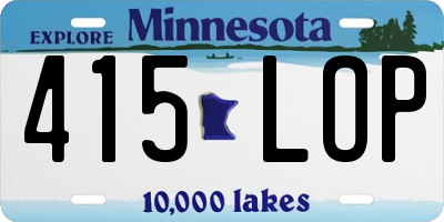 MN license plate 415LOP