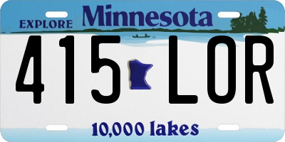 MN license plate 415LOR