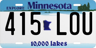 MN license plate 415LOU