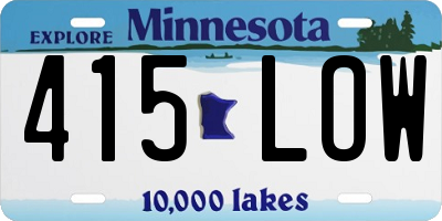 MN license plate 415LOW