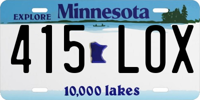 MN license plate 415LOX