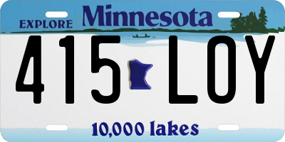 MN license plate 415LOY