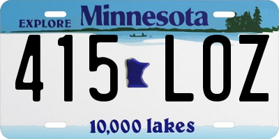 MN license plate 415LOZ