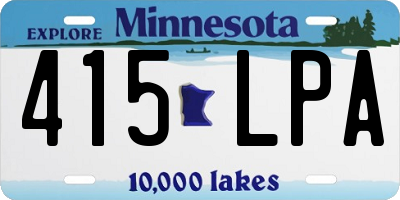 MN license plate 415LPA