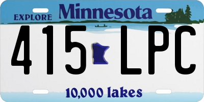 MN license plate 415LPC