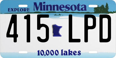 MN license plate 415LPD
