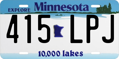 MN license plate 415LPJ