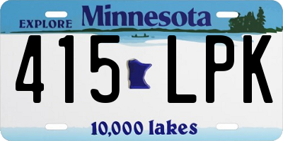 MN license plate 415LPK