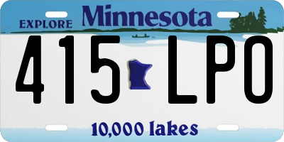 MN license plate 415LPO