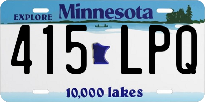 MN license plate 415LPQ