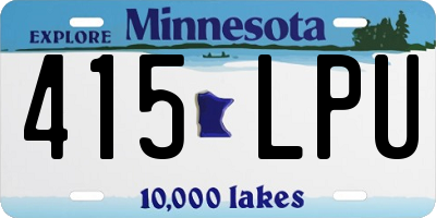 MN license plate 415LPU