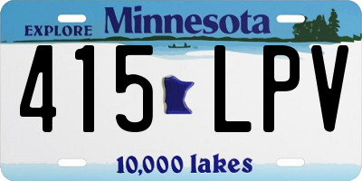 MN license plate 415LPV