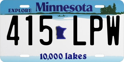 MN license plate 415LPW