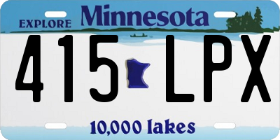 MN license plate 415LPX