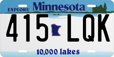MN license plate 415LQK